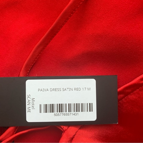Motel Rocks Paiva Slip Dress Satin Red Straps Mini Short Size Medium UK Size 12 - Picture 11 of 15